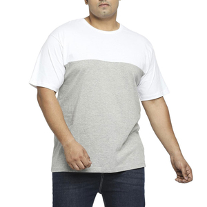 T-shirt à manches courtes pour homme, coupe classique, col rond, jersey de coton, style décontracté, design uni blanc et gris - Product Image 3