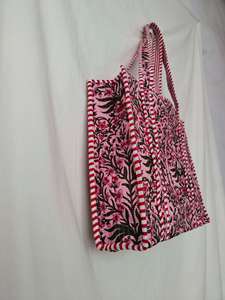 Sac fourre-tout en toile de coton imprimé fait main Modèle Tote11 Handicraftofpinkcity - Product Image 3