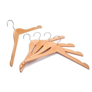 Cintres à vêtements en bois sculpté à double niveau avec fixation à crochet pour placard, salle de bain, magasin de vêtements, rangement - Product Image 1