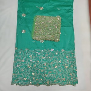 คอลเลคชั่นชุดเจ้าสาวสุดหรู ผ้าจอร์จแบบไนจีเรีย ผ้าทาฟต้าทอ ป้องกันไฟฟ้าสถิต ระบายอากาศได้ดี ปักเลื่อมลายดอกไม้ - Product Image 1