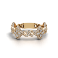 Bracelet de luxe à maillons papillon sertis de pierres, bijoux hip-hop en argent sterling 925 plaqué rhodium avec moissanite, cadeau idéal pour homme et femme