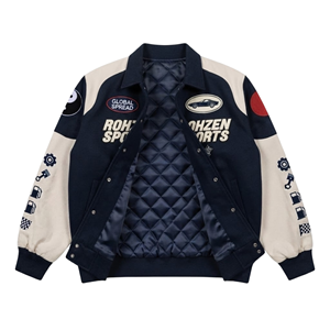 Racing <b>Jacket</b> Embroidered Patch Letterman <b>Bomber</b> <b>Jacket</b> Snap Button Streetwear Motorsport Team Wear Windproof Unisex - Product Image 4