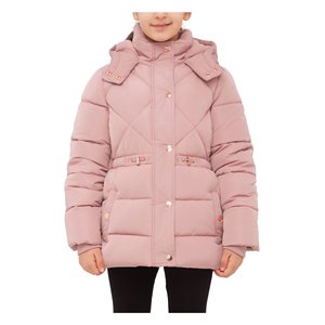 Pink Hooded Puffer Jacket Women's <b>Winter</b> <b>Coat</b> Windproof Casual <b>Thick</b> Polyester Wadding Regular Length Zipper Closure - Product Image 6