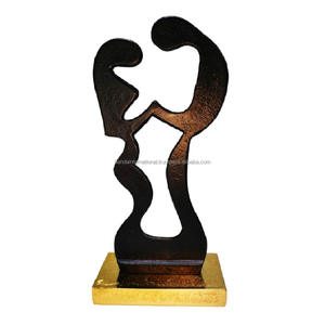 Sculpture décorative en aluminium avec finition or et noir pour la décoration de la maison Sculpture en métal Diwali Articles de cadeau - Product Image 4