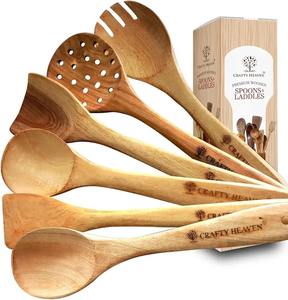 Ensemble de couverts en bois écologiques, ustensiles en bambou réutilisables, vaisselle durable pour les voyages, les pique-niques, les fêtes, la cuisine, les essentiels pour la salle à manger - Product Image 4