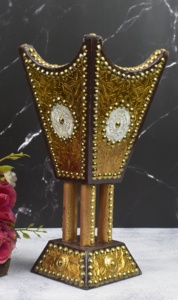 Brûleur bakhoor en bois de luxe brûleur d'encens arabe antique doré à vendre décoration intérieure et porte-encens par Ayaans Creations. - Product Image 2