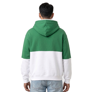 <strong>Men's</strong> Color Blocking Hooded Sweatshirt Oversized Fit White <strong>Green</strong> Pocket Hood <strong>Men's</strong> Casual Autumn Wear Pullover <strong>Hoodie</strong> <strong>Men</strong> - Product Image 2