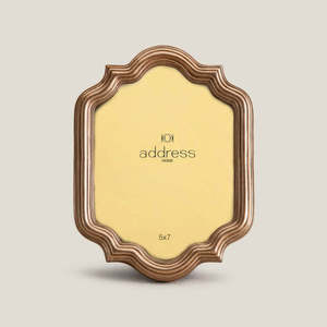 Indian Craftsmanship Aluminum <b>Metal</b> Brass Finished <b>Metal</b> Photo <b>Frame</b> Gingko Style Design - Product Image 6