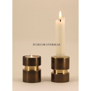 IN DECOR OVERSEAS <b>Brass</b> <b>Candlestick</b> Holder Set Heat Resistant Home Decoration Metal Candle Holders From India In Lowest Price - Product Image 1
