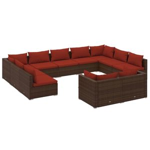 Conjunto de Muebles de Jardín de Ratán PE Marrón con Acero con Recubrimiento en Polvo para Espacios Exteriores - Product Image 2