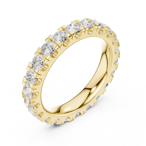 Anillo de Compromiso y Aniversario Minimalista para Mujer, Aries Jewel, con Diamante Cultivado en Laboratorio, Banda Completa de Eternidad, Oro de 14K con Certificado IGI - Product Image 2