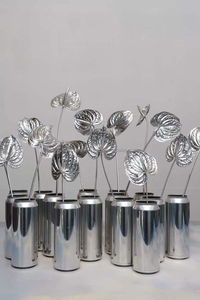 VASES DE FLEURS EN ALUMINIUM COULÉ DE CANARD VASES DE JARDIN À FLEURS ANTIQUES PLANTEUR DE FLEURS MODERNES EN ALUMINIUM pour MARIAGE - Product Image 2