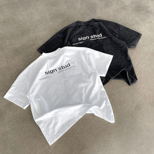 Camiseta de Hombre con Logotipo Personalizado, Tejido Grueso, 100% Algodón, Estilo Urbano, Marca Privada OEM - Product Image 1