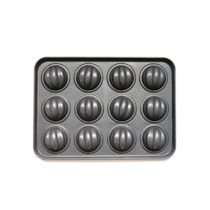 Molde para Pastel con Forma de Cáscara de Nuez de 12 Cavidades, Textura Realista de Nuez, Revestimiento Antiadherente de Doble Cara, Acero al Carbono, Apto para Horno, Libre de BPA - Product Image 3