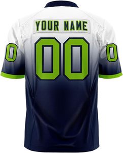 เสื้อผ้ากีฬาสำหรับผู้ใหญ่ เสื้ออเมริกันฟุตบอล ผ้าอินเตอร์ล็อค พิมพ์ลายทั่วตัว ปรับแต่งชื่อและหมายเลขผู้เล่นได้ ผู้ผลิต OEM ทนทาน - Product Image 6