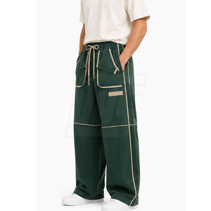 Pantalon décontracté ample pour homme, coupe large, taille élastique avec cordon de serrage, en tissu doux, style décontracté, fournisseur - Product Image 5