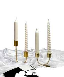 Pilar de vela de metal, mesa de alta calidad, superventas, Mimbre dorado, decoración navideña, Juego de 2 portavelas - Product Image 1