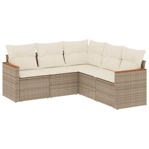 Set Divano da Giardino in Rattan PE Beige con Struttura in Acciaio Verniciato a Polvere, 100% Poliestere, Arredamento da Giardino Elegante e Durevole - Product Image 2