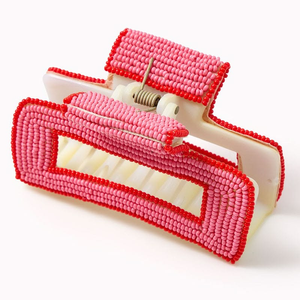 Pince à cheveux brodée à la main avec perles, accessoires de coiffure en perles de verre multiples, design indien, pince à cheveux faite à la main - Product Image 4