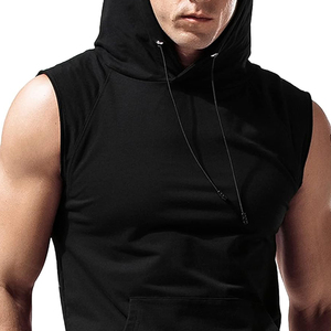 Wholesale Custom <b>Hoodie</b> Quick Dry Men's Vest Gym <b>Workout</b> Sleeveless <b>Hoodie</b> Blank Men's <b>Hoodie</b> - Product Image 4