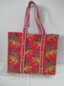 Handmade Kantha Quilted <b>Bag</b> with Colorful <b>Patchwork</b> Textile Design for Fashion Travel Shopping Gifting and Wholesale Supply - Product Image 4