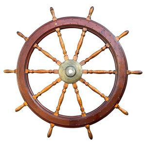 Wooden <b>Ship</b> <b>Wheel</b> Coastal Horizon Accent Created to Bring Nautical Tradition into Contemporary Residential Wall Decor - Product Image 4