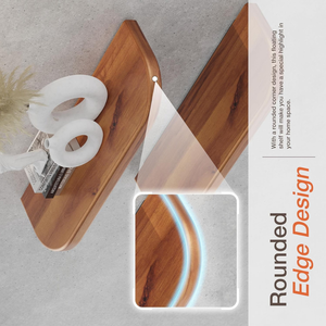 Estante Flotante de Madera Tallada para Decoración de Pared, Ideal para Sala de Estar, Cocina, Baño, Librería, Juego de 2 Estantes de Madera Sólida - Product Image 3