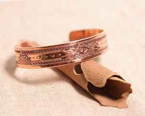 Bracelet en cuivre magnétique fait main, bijou énergétique, bracelet en cuivre œil d'Horus, bracelet en cuivre énergétique fait main - Product Image 4