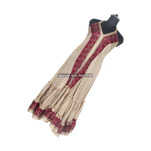 Nouvelle robe en soie vintage indienne légère pour l'été, robe en tissu sari pour femme, robe de soirée élégante sans manches pour femme - Product Image 4