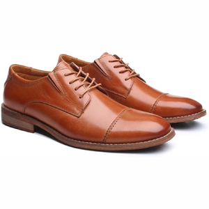 Italian Genuine Leather Men's High Quality Formal Wedding Oxfords Lace-Up Closure Customized Color Solid Rubber <b>Insole</b> Shoes - Product Image 1
