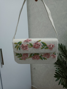 Bolso de Mano de Moda con Cuentas y Bordado Geométrico de Perlas Hecho a Mano, Multicolor, para Primavera/Verano, Ideal para Fiestas - Product Image 2