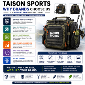 Sac de pêche à la taille Premium TAISON SPORTS 600D Oxford PU 300 GSM, durable, multi-poches, porte-canne, logo personnalisé, rouge, 30-40L - Product Image 5