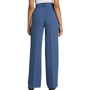 Pantalones formales de mujer de alta calidad con cierre de cremallera plisado, fabricante OEM de pantalones personalizados para damas, pantalones de mujer de color sólido. - Product Image 6