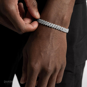 Chaîne cubaine en moissanite pour homme, bracelet personnalisé en argent 925 plaqué or 18 carats, style Miami Hip Hop de luxe - Product Image 1