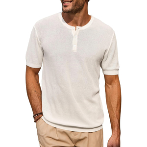 Premium <b>Waffle</b> Texture T <b>Shirt</b> Lightweight Cotton Blend Fashion Apparel Factory - Product Image 1