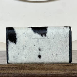 Pochette de soirée élégante pour femme en cuir véritable de vachette avec fourrure, porte-cartes et billets multifonction de haute qualité - Product Image 5