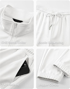 2026 Unisex Winter Printed Streetwear Tracksuit 2-Piece <b>Set</b> Breathable Windproof Quarter-Zip <b>Knitted</b> 350g Jogging Sweatpants - Product Image 2