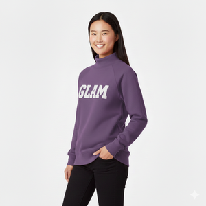 Pull-over oversize tendance pour femme, imprimé, en maille, col montant, coupe décontractée et finition soignée - Product Image 1