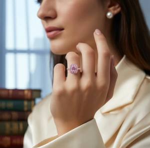 แหวนเพชรมรกตและอัญมณี925สีเงินสเตอลิงสำหรับสุภาพสตรี-หมั้นสุดหรูและเครื่องประดับครบรอบ - Product Image 4