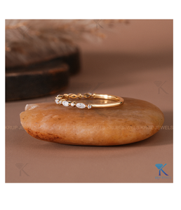 Premium Marquise & Round Brilliant <b>Open</b> Cuff <b>Ring</b> in 14K 18K Gold Adjustable Statement Jewelry for Women Fine Jewelry - Product Image 1