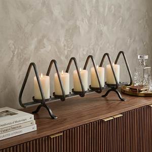 Supports de bougies en verre à 3 coupelles sur base en bois doré, style hurricane, pour centre de table, décoration moderne pour la maison - Product Image 4