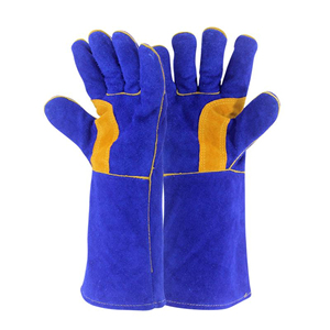 Guantes de Soldadura Tig Azules de Alta Gama, de Cuero Vacuno, con Doble Dedo, Resistentes al Calor y al Fuego, Antiestáticos y Duraderos - Product Image 2