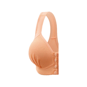 Sujetador deportivo de encaje con cierre frontal cruzado para mujer, talla grande, con hebilla lateral ajustable, sin aros, cómodo. - Product Image 6