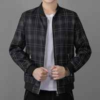 Blouson Bomber Homme Chaud Automne Hiver Décontracté Col Montant Zippé en Polyester/Coton