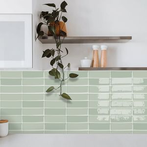 10 pz Piastrelle Adesive 25x25 cm per Pareti Antispruzzo, Facili da Installare, Stile Subway per Cucina e Bagno, 100% Impermeabili - Product Image 1