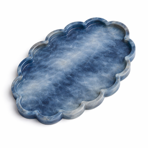 Plateau de service rond en résine verte et jaune, forme nuage, pour table à manger et décoration intérieure, très vendu - Product Image 3