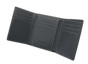 [Best Quality] Castello Genuine Cowhide Soft Leather <b>RFID</b> Open Short Polyester Lining Unisex Tri-fold <b>Wallet</b> Black - Product Image 5