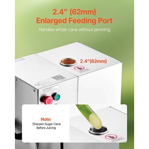 Máquina Exprimidora de Caña de Azúcar Eléctrica Comercial de 800W, Alto Rendimiento de 661LBS/H, con 4 Rodillos de Acero Inoxidable y Motor como Componente Principal - Product Image 3