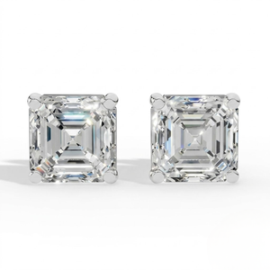 Pendientes de Diamante Cultivado en Laboratorio con Corte Asscher, Certificados por IGI, Estilo Heritage, Plata de Ley 925, Color D, Lujosos para Novia - Product Image 1