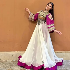 Handmade Afghan Embroidered Maxi <b>Dress</b> Vibrant Ethnic Boho Gown Traditional Long Sleeve <b>Dress</b> Women Casual <b>Dresses</b> Frock - Product Image 6